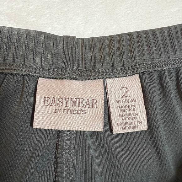 Chico's Easywear High Rise Straight Leg Pants Size L/2 Slinky Travel Vacation - Picture 4 of 9